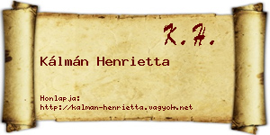 Kálmán Henrietta névjegykártya