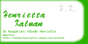 henrietta kalman business card